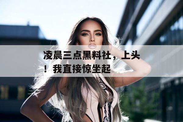 凌晨三点黑料社，上头！我直接惊坐起